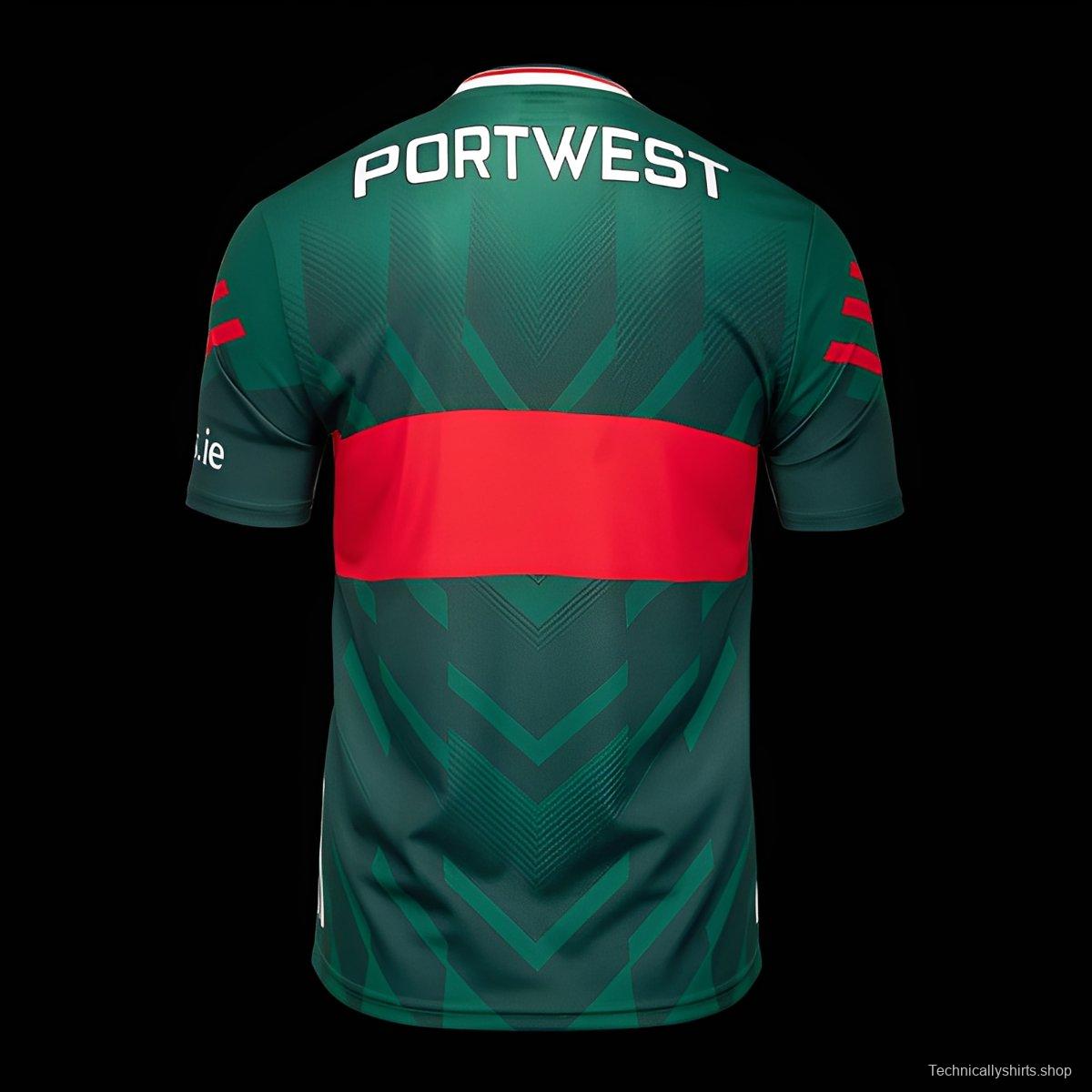 2026 Mayo GAA Green with Red Band and Chevron Pattern Jersey