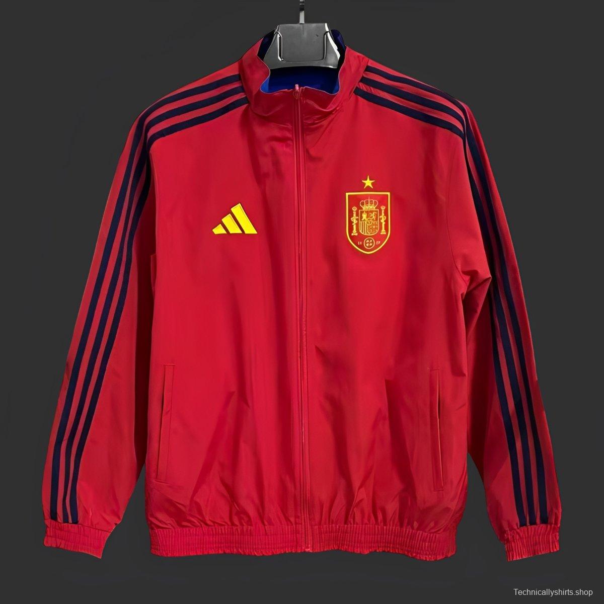 2026 Spain Home Red Full Zipper Windbreaker