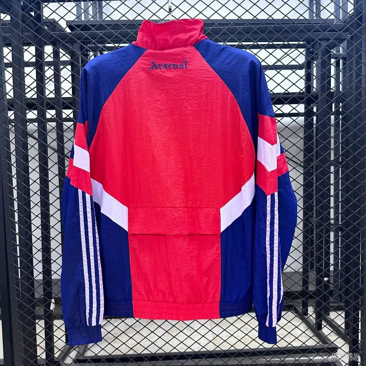 25/26 Arsenal Red/Blue Full Zipper Windbreaker
