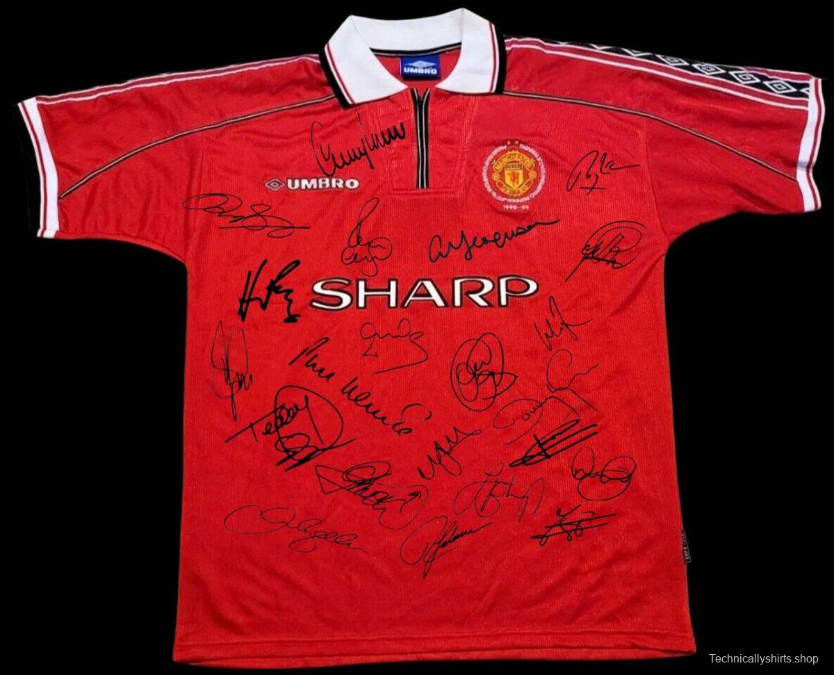 Man United 98/99 TREBLE WINNERS 99 SIGNED Shirt
