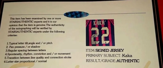 Kaka Certificate milan 06/07