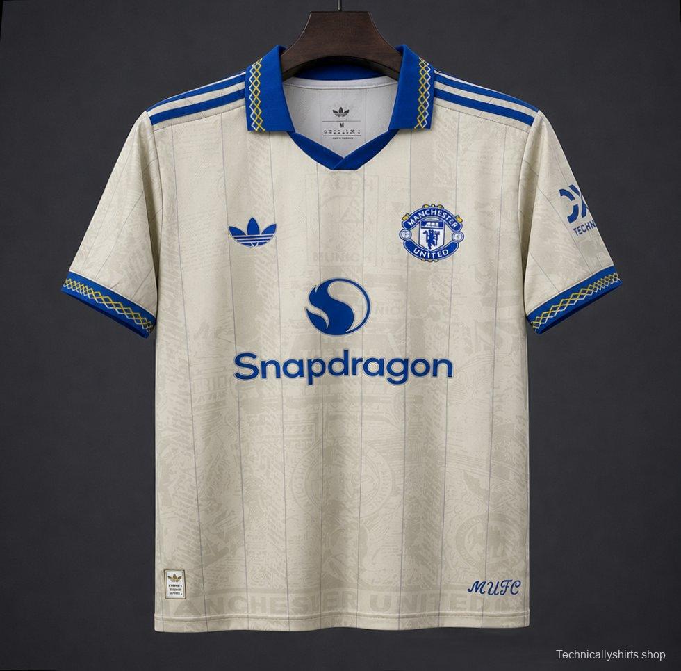 26/27 Manchester United Third Concept Cream Blue Jersey