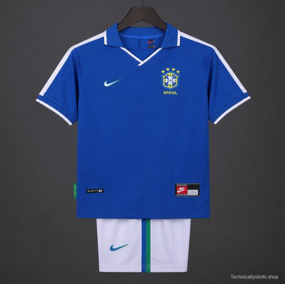 Retro Kids 1997 Brazil Away Jersey