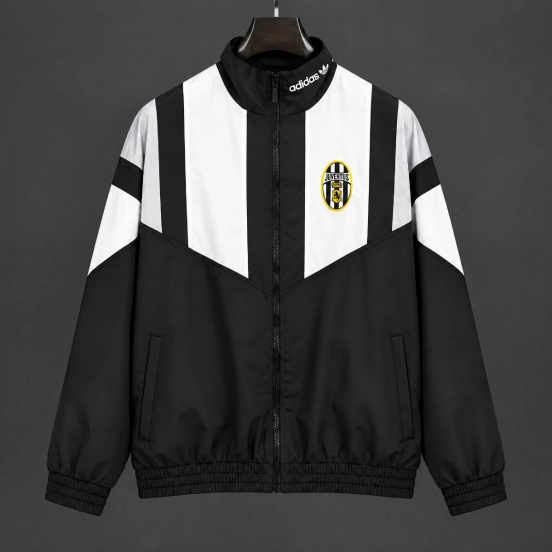 26/27 Juventus EQT Black White Full Zipper Windbreaker
