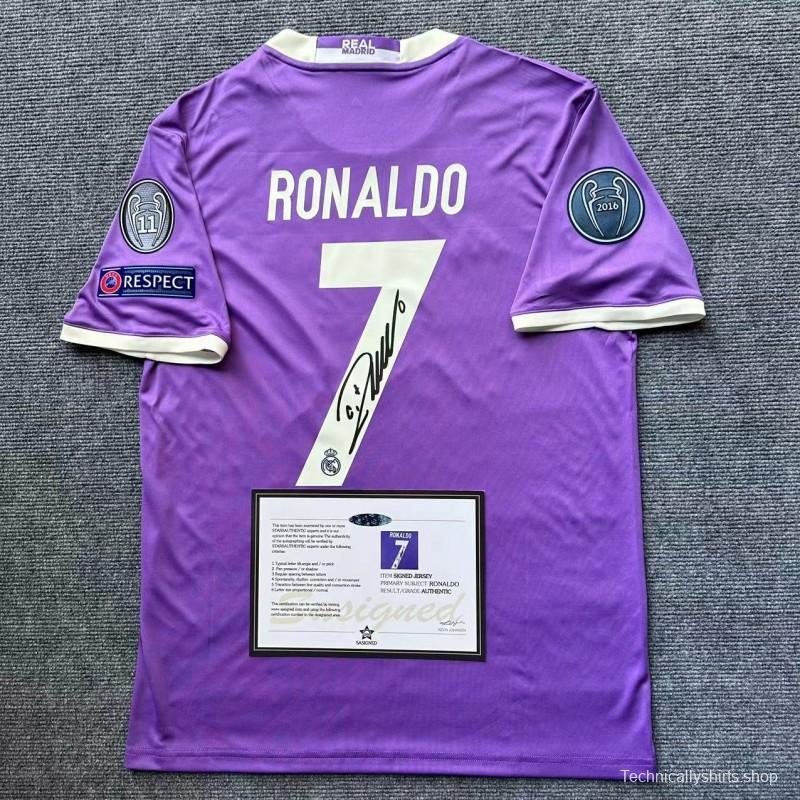 Cristiano Ronaldo Signature Shirt Purple Full Patches 2017