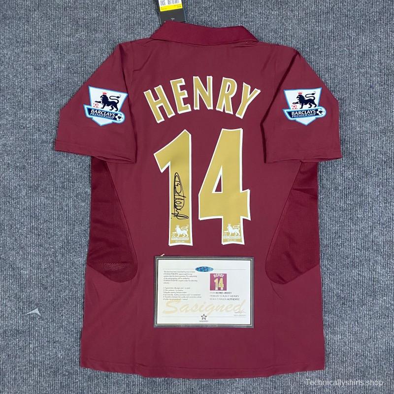 thierry henry away signed shirt highbury